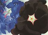 Famous Blue Paintings - Black Hollyhock Blue Larkspur 1930